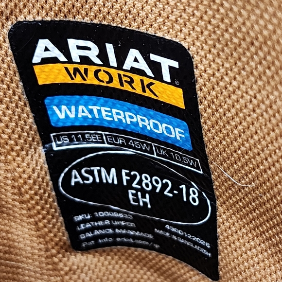 Ariat - WorkHog Waterproof Work Boot - Size 11.5 - Aged Bark - Picture 4 of 4